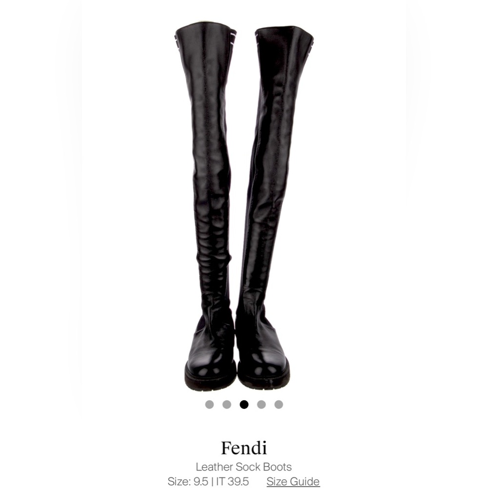 .  Fendi  Leather Over-The-Knee Sock Boots - Picture 3 of 9